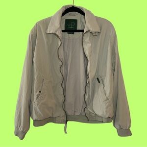 Men's Grey Lightweight Weatherproof Bomber Jacket - Small Scuff, Minor Stain